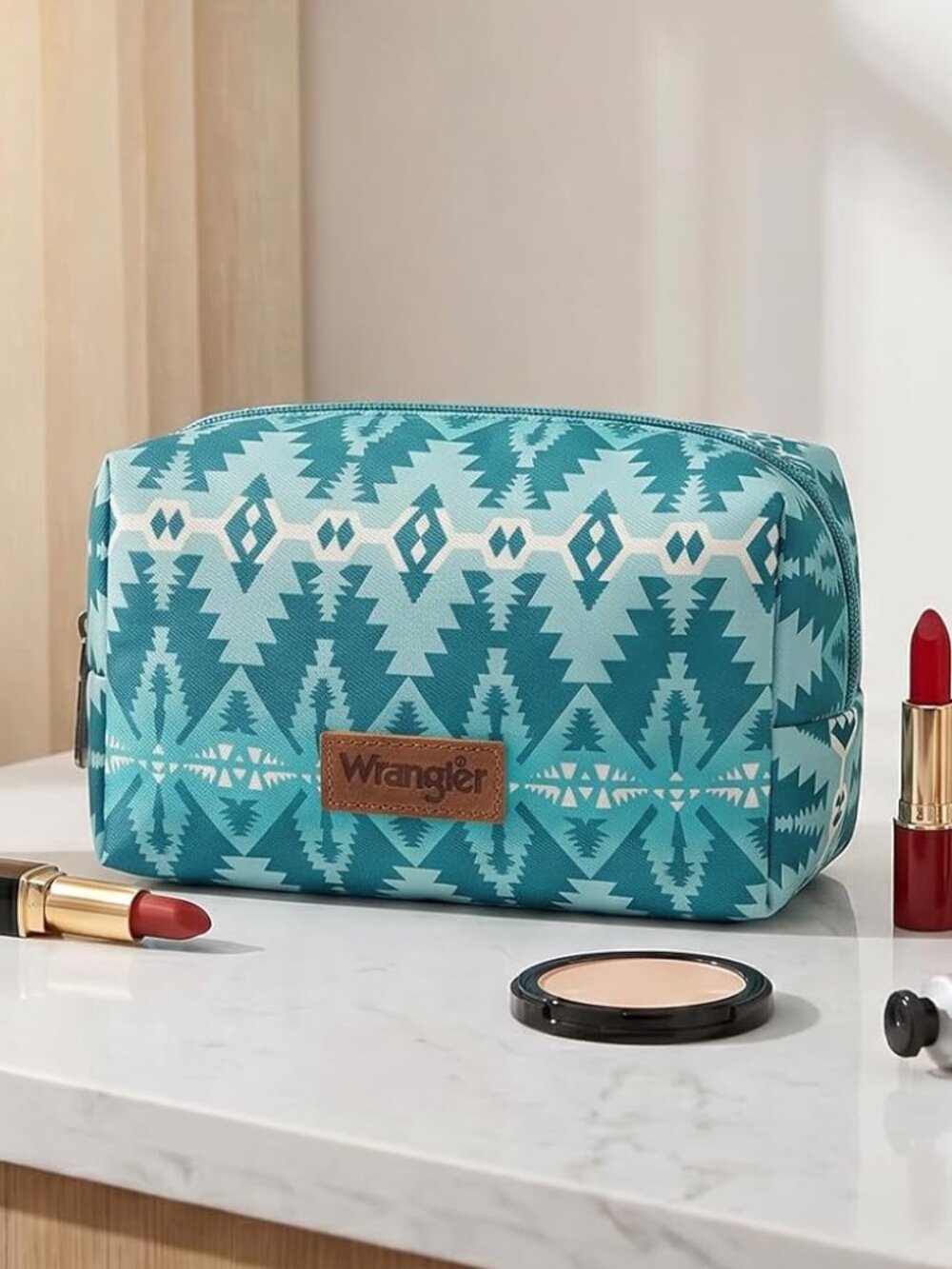 Montana West X Wrangler Travel Makeup Bag Portable Cosmetic Bag Makeup Pouch for